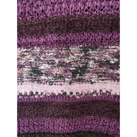 Valerie Stevens Size XL Purple Striped Cotton Blend Long Sleeve Sweater Retro - Picture 11 of 12
